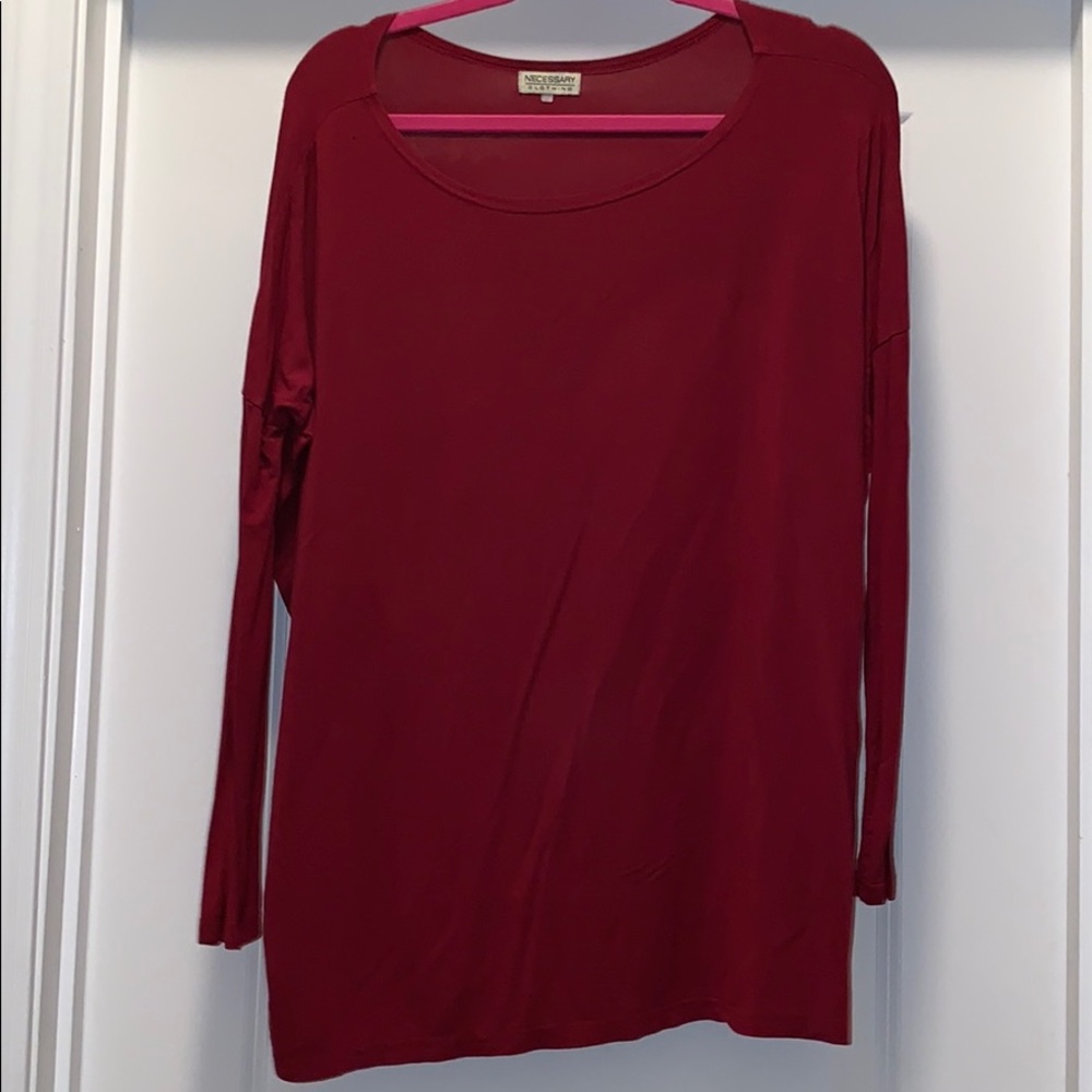 Burgundy Piko style top
